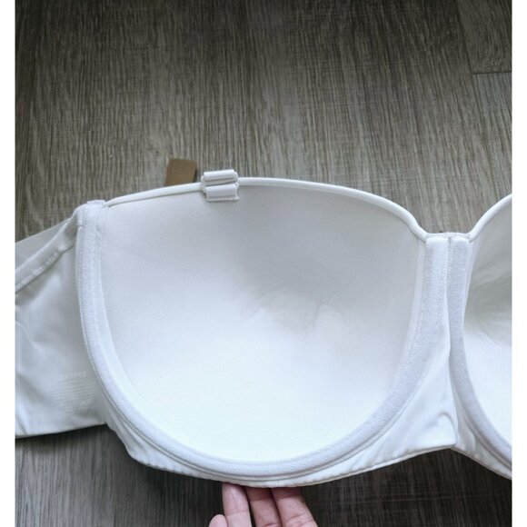 Skims Fits Everybody White Marble Underwire Lined Strapless Convertible Bra 46D - Picture 7 of 11